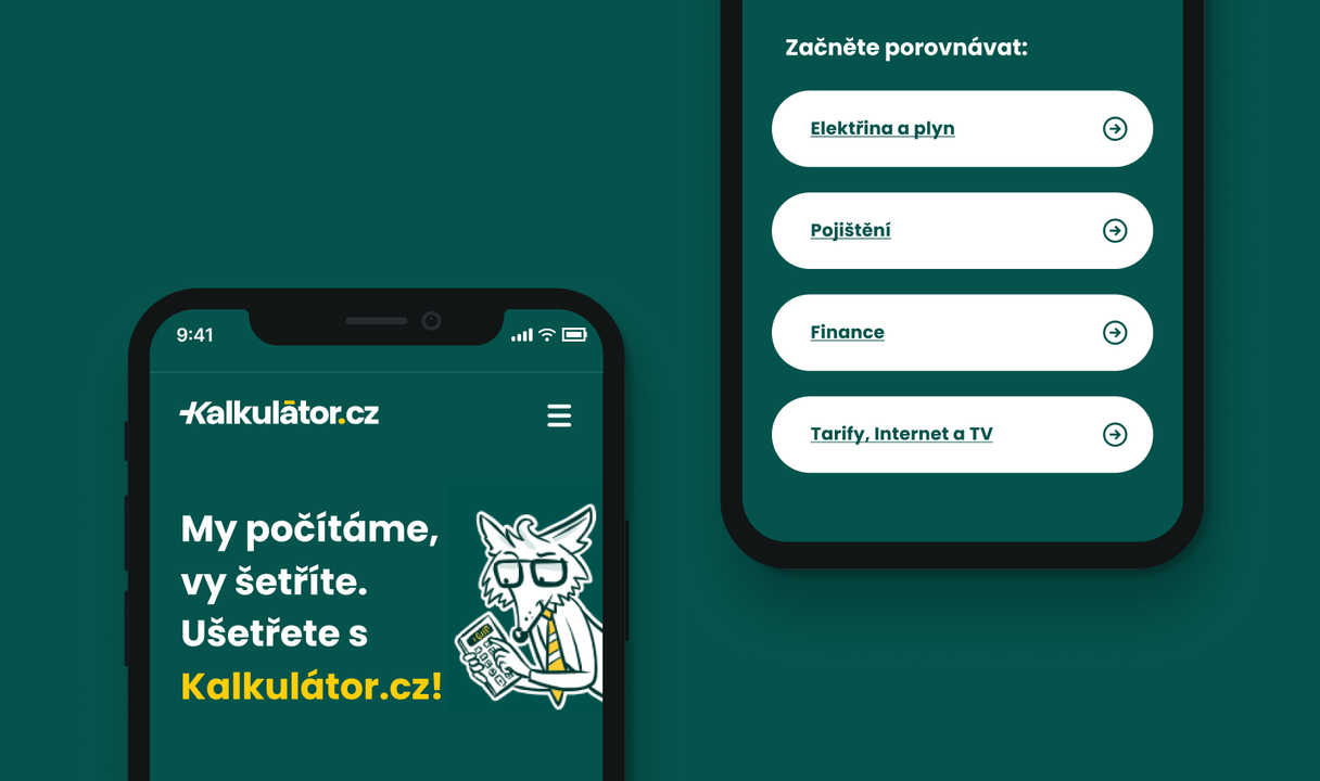 Home page splitted on 2 halfs of mobile