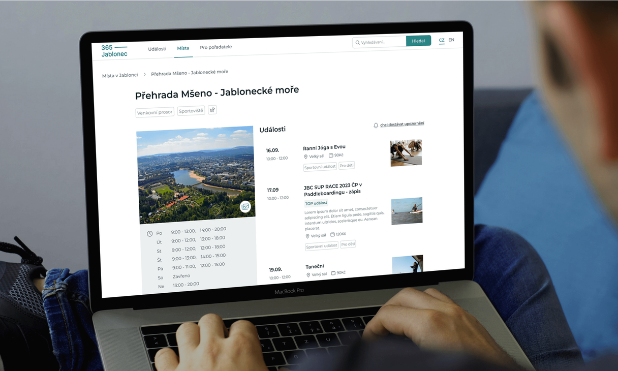 Mšeno Dam - displayed on laptop