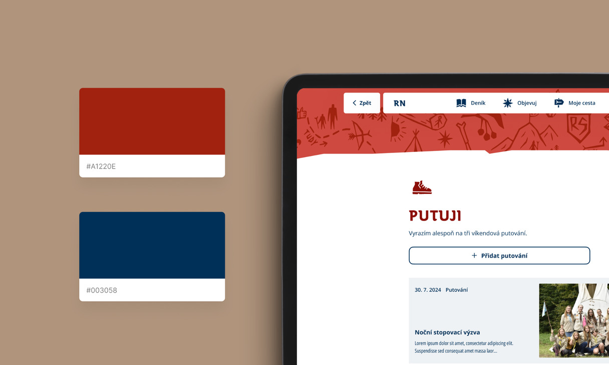 Color palette windows with "putuji" page next to it