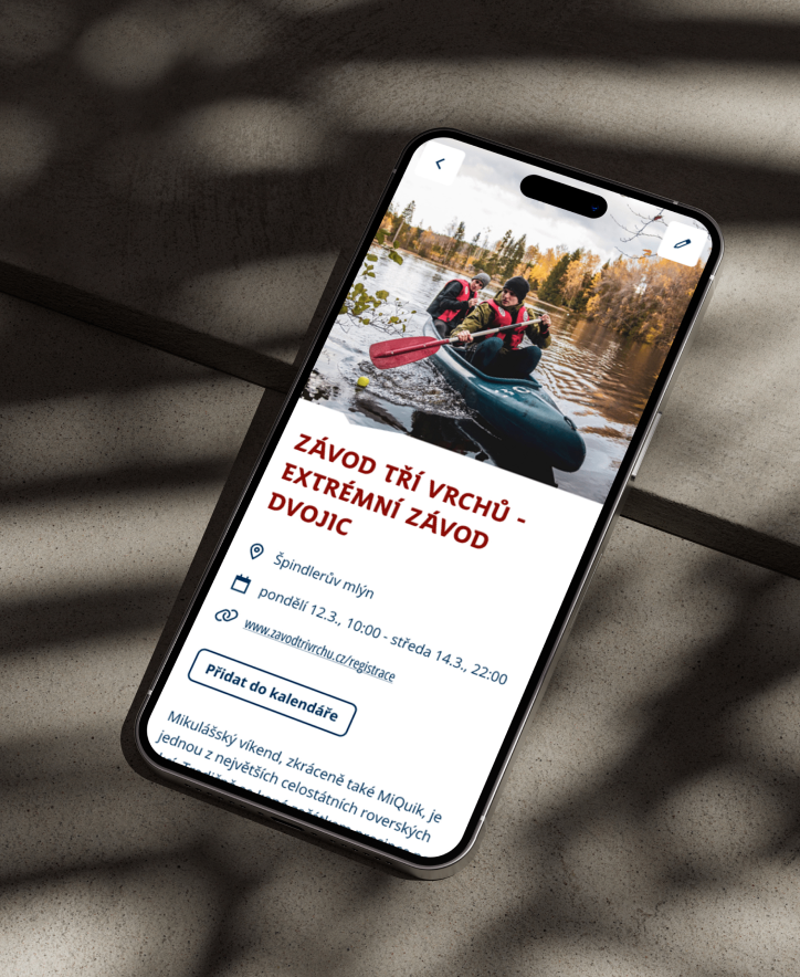 Three Peaks Race displayed on mobile