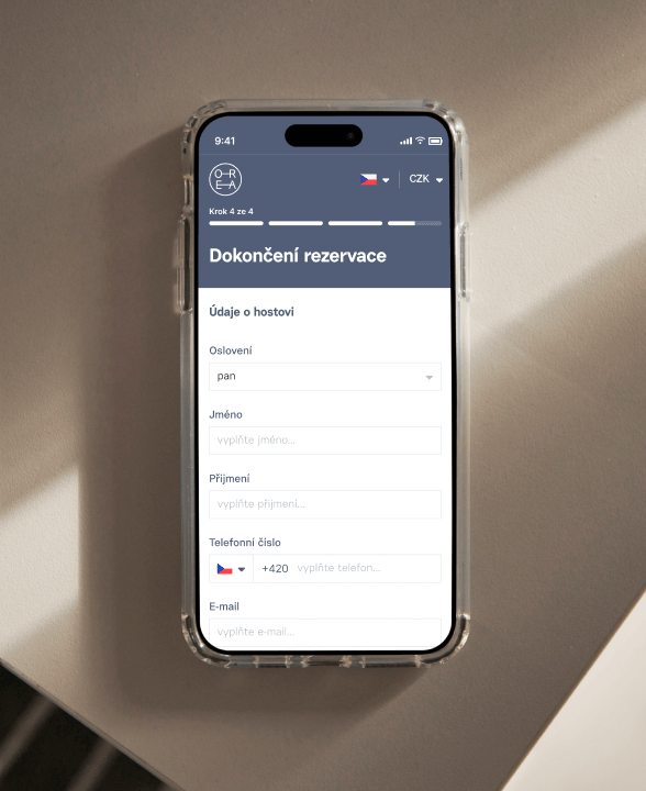 Reservation form on mobile