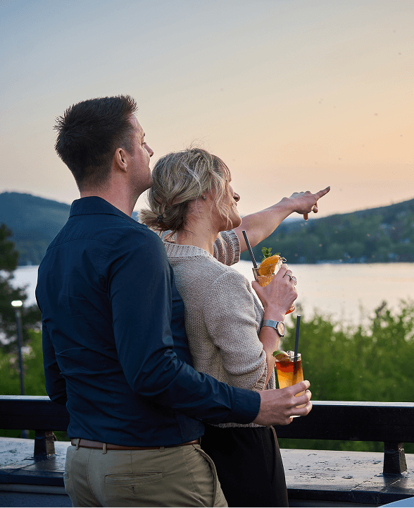 Guests enjoying the view from their room