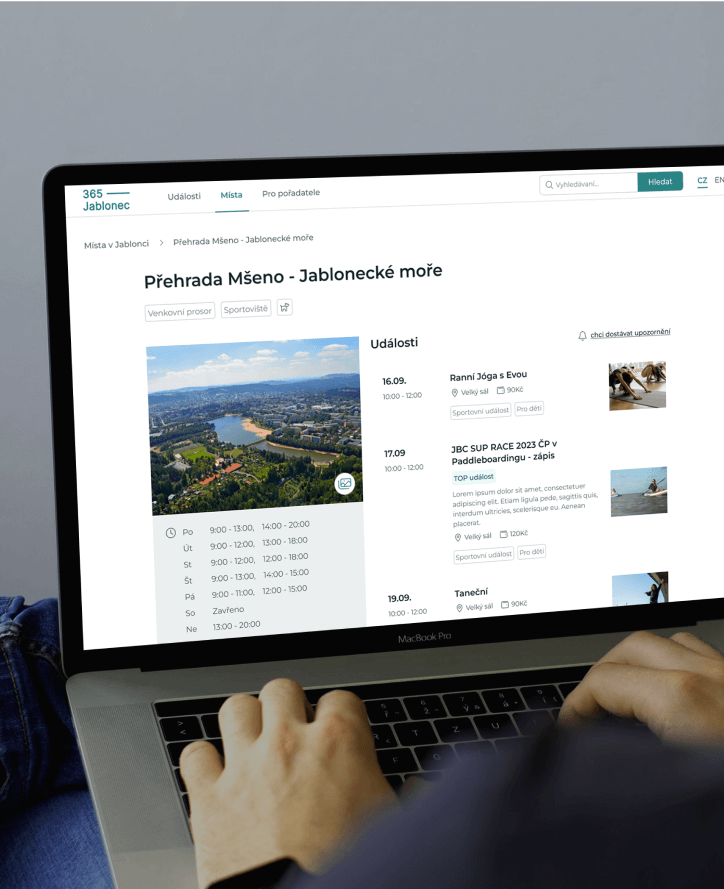 Mšeno Dam - displayed on laptop