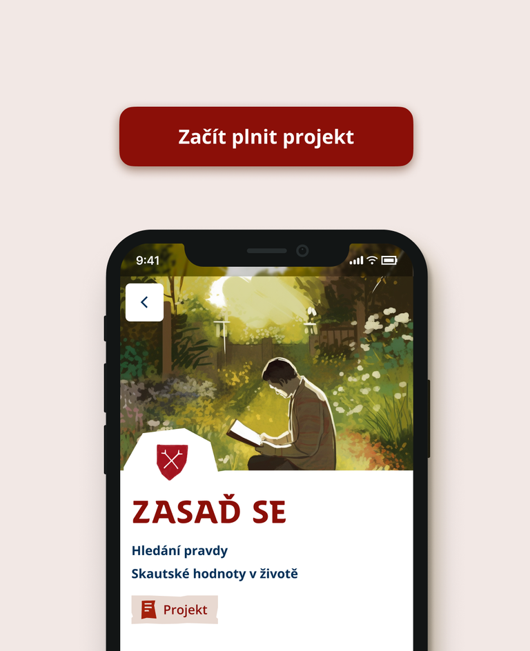 Zasaď se project displayed on mobile with button above