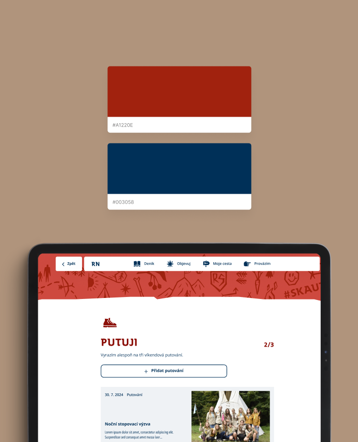 Color palette windows with "putuji" page next to it