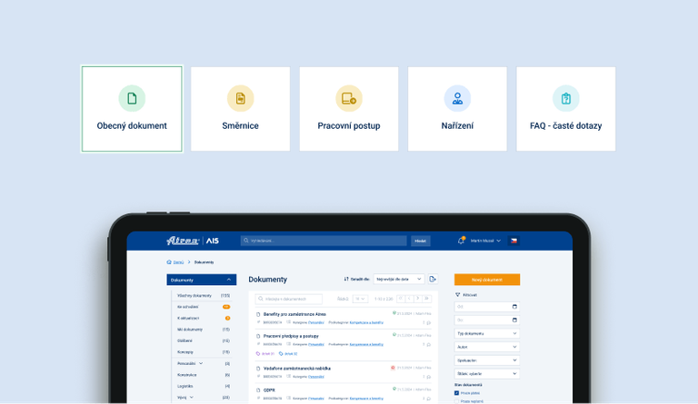 Typy dokumentů v AIS