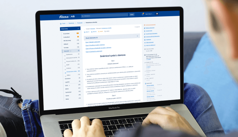 Editační okno dokumentu v AIS